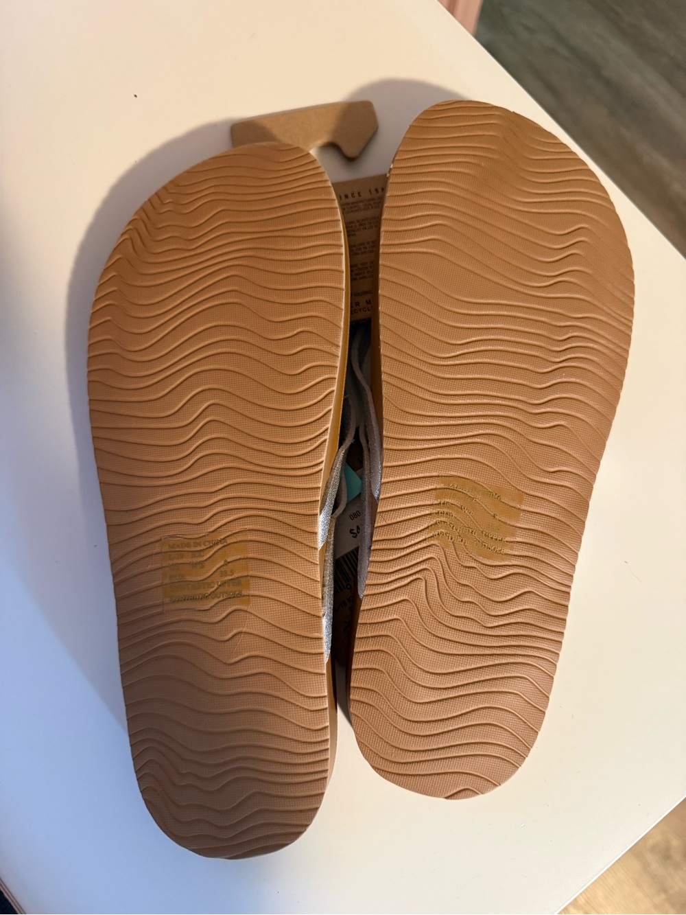 Reef Women's Flip Flops in Brown with Silver Straps - Picture 2 of 3